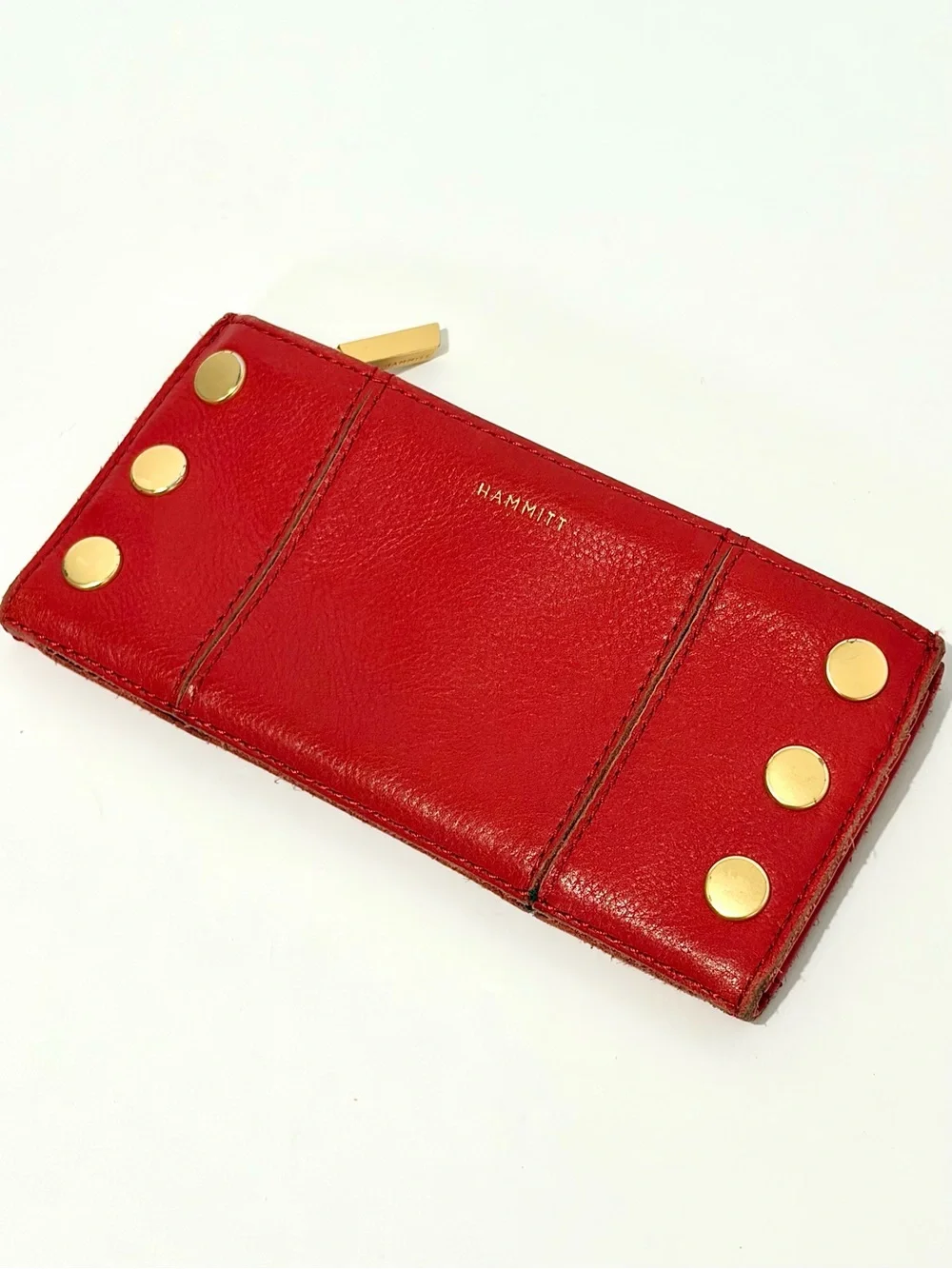 Hammitt 110 North Wallet In Limited Edition Winter Cherry with Brushed Gold